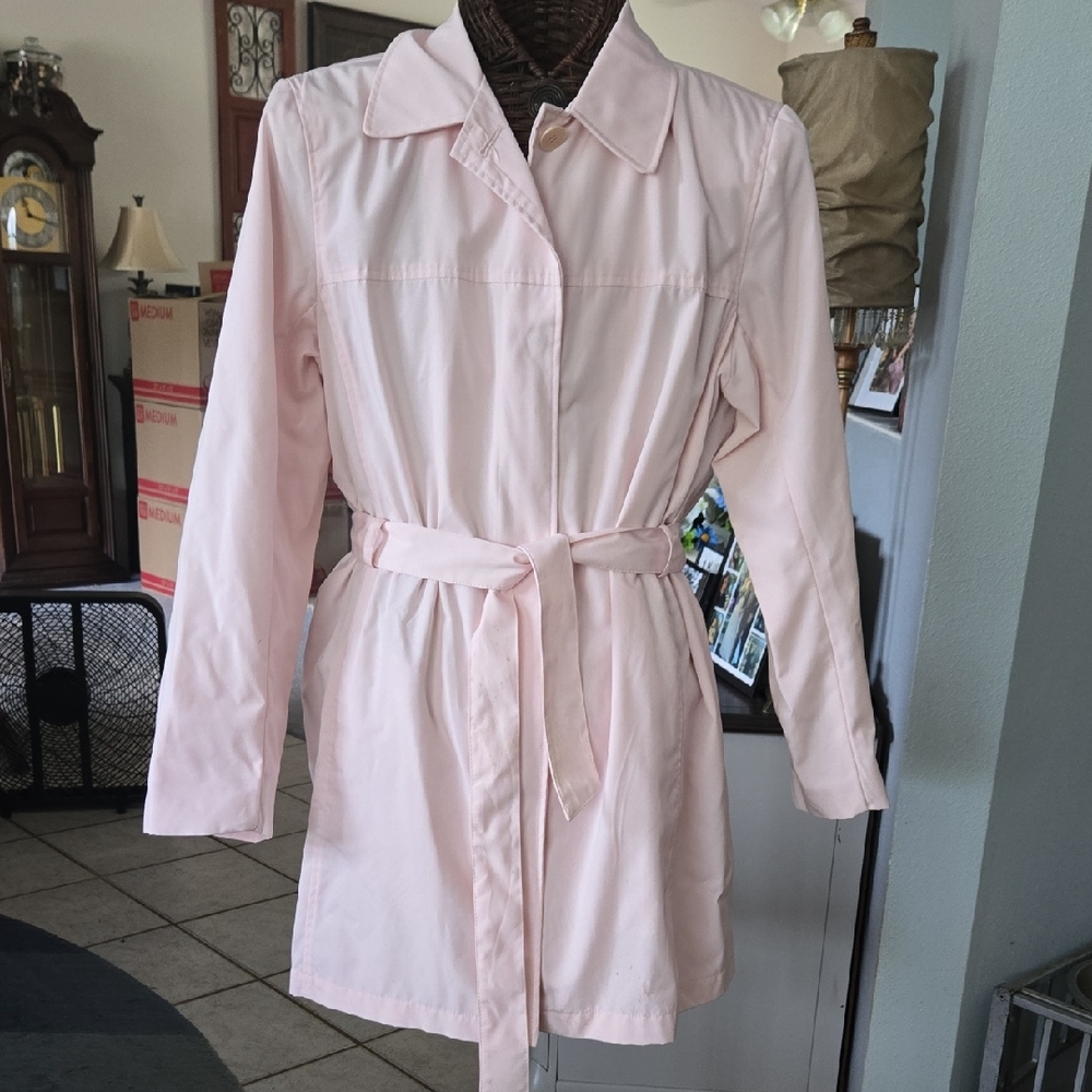 London Fog Pink Trench Coat with Belt